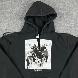 Korn X Pleasures Hoodie Mens M Black Pullover Graphic Streetwear Casual Sweater